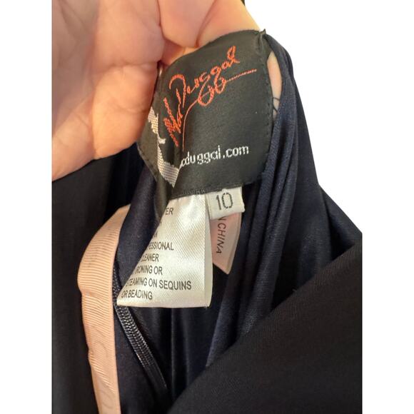 Mac Duggal NWT Sleeveless V-Neck Jersey Gown in Midnight Size 10 - Picture 7 of 8